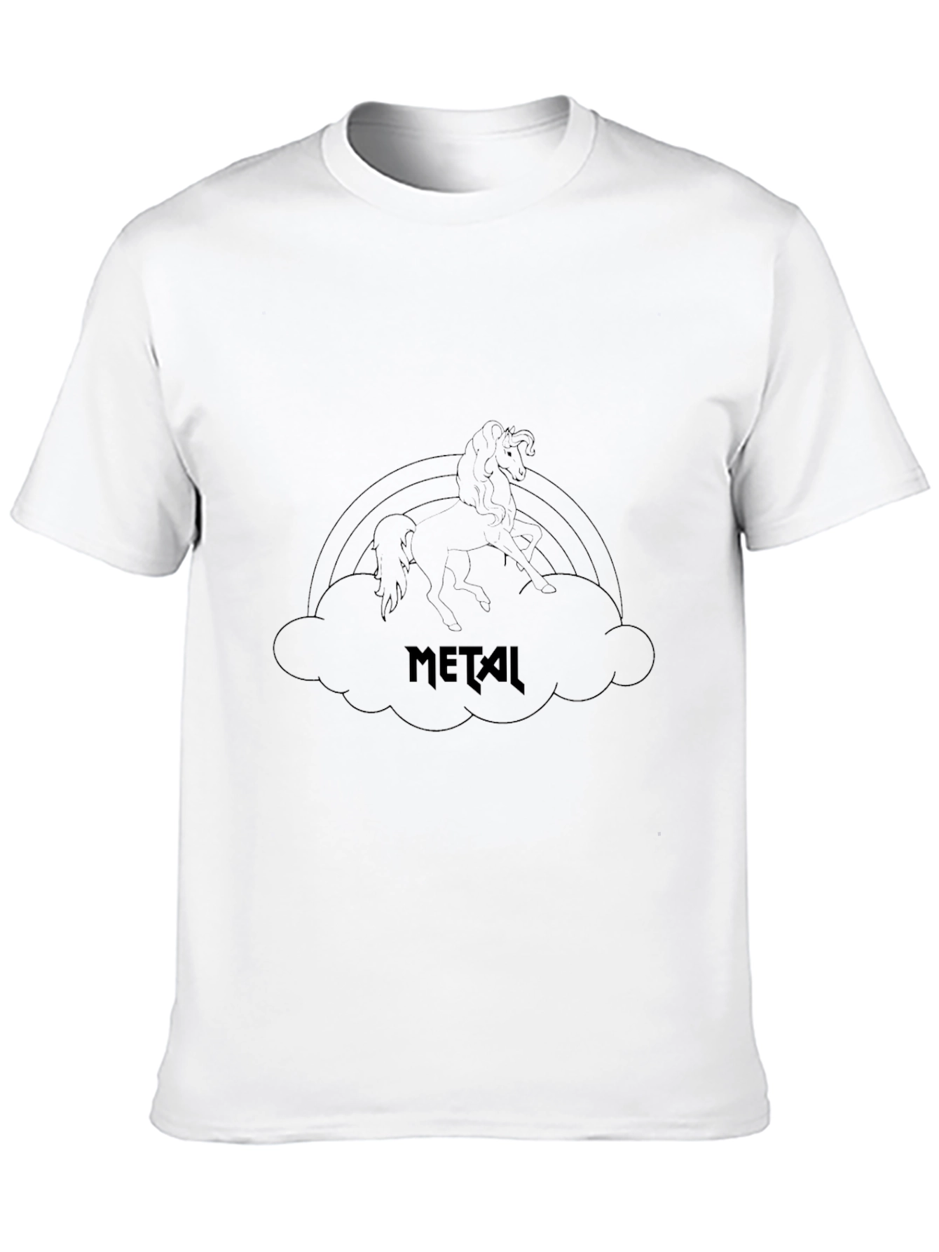 Black Metal Unicorn Rainbow T-Shirt