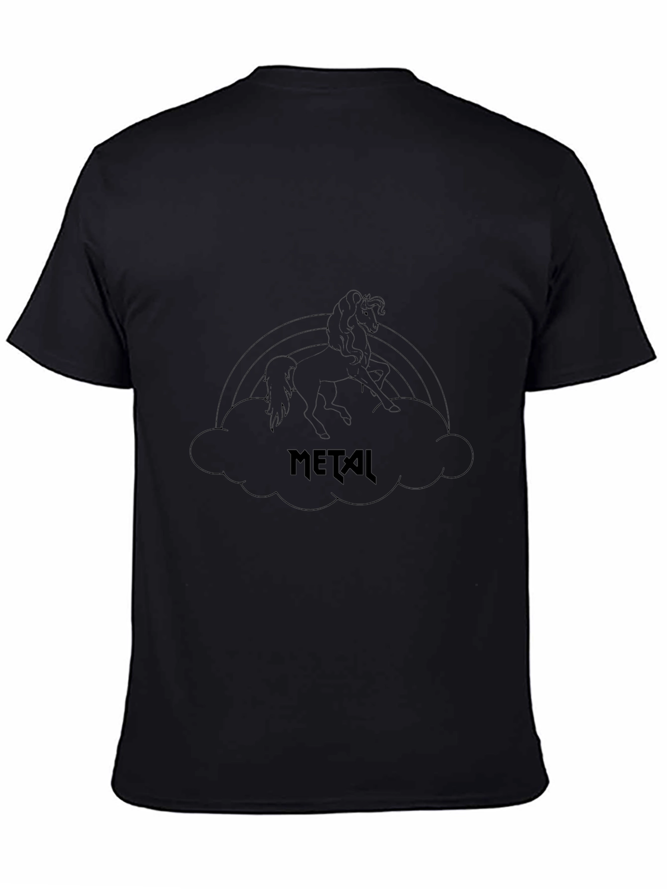 Black Metal Unicorn Rainbow T-Shirt
