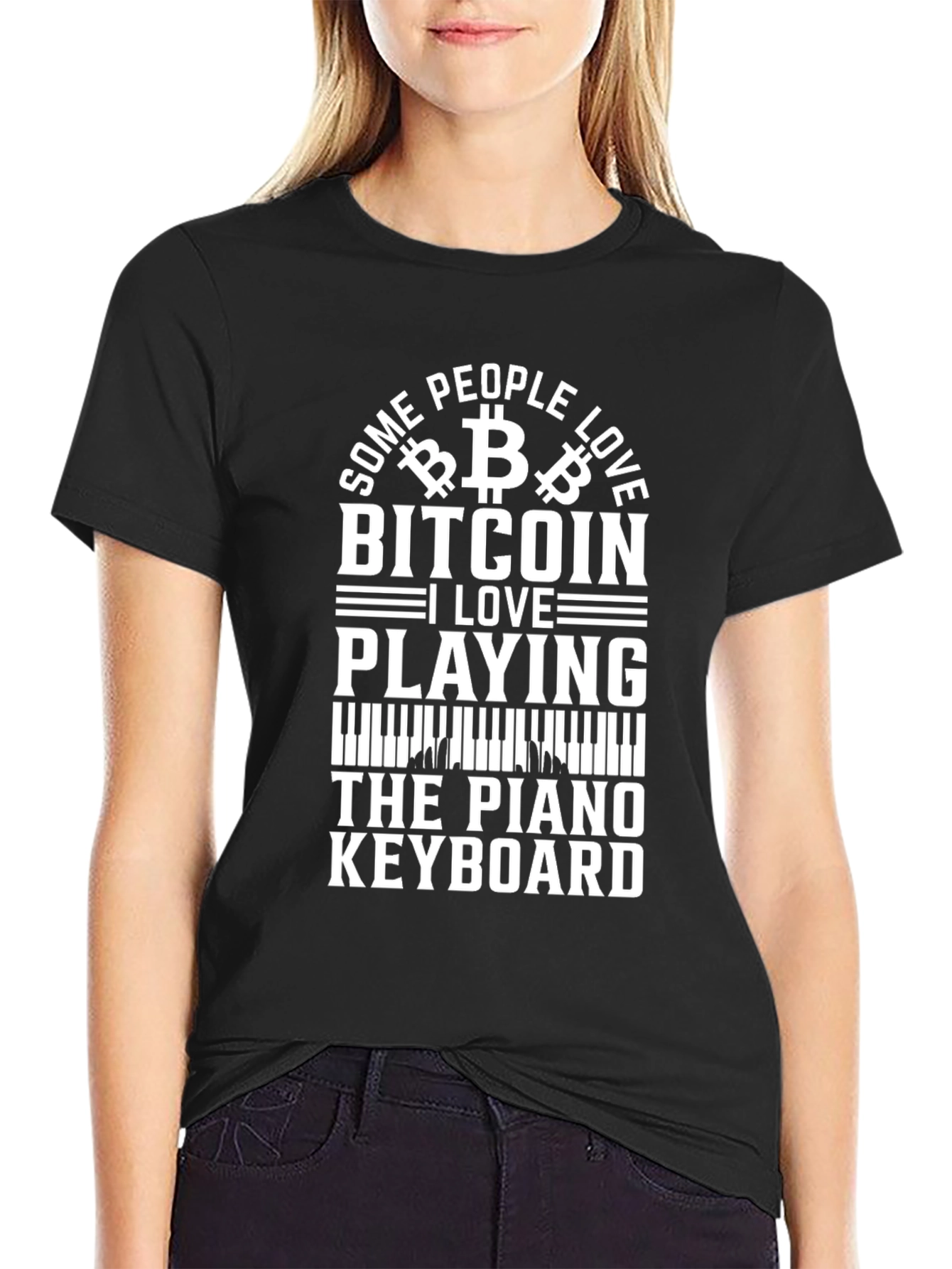 Bitcoin & Piano Keyboard T-Shirt