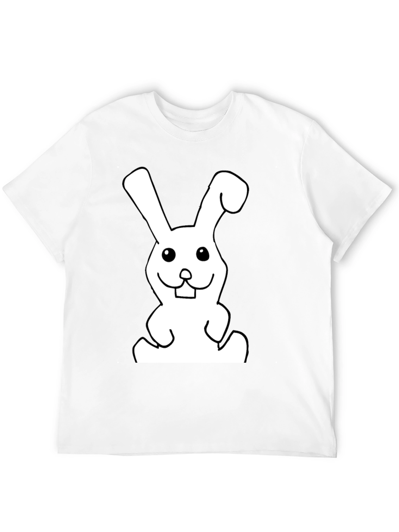 Black T-Shirt with Funny Rabbit Graphic