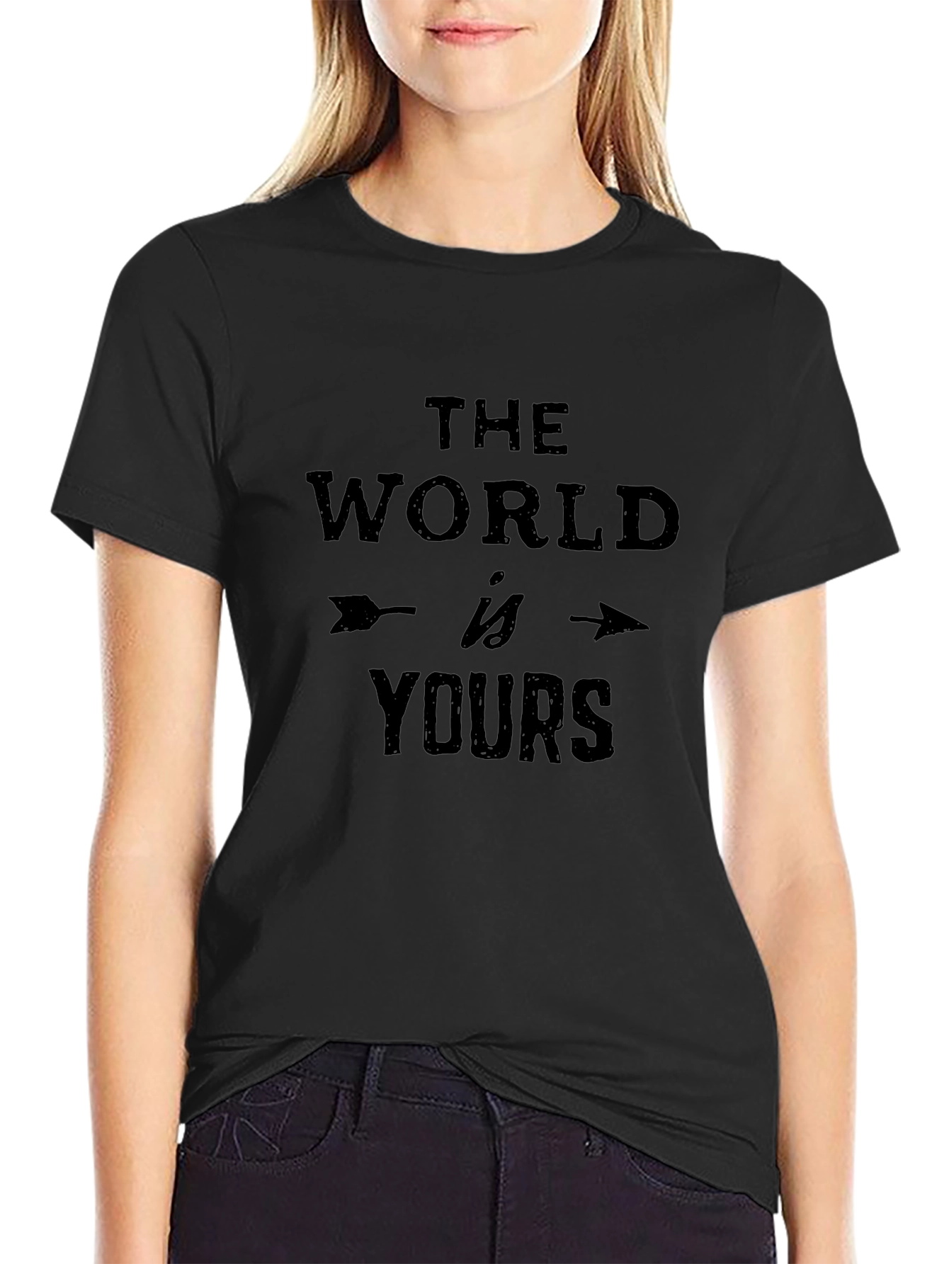 The World Is Yours Black Graphic T-Shirt