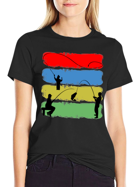 Fisherman Silhouette Graphic T-Shirt