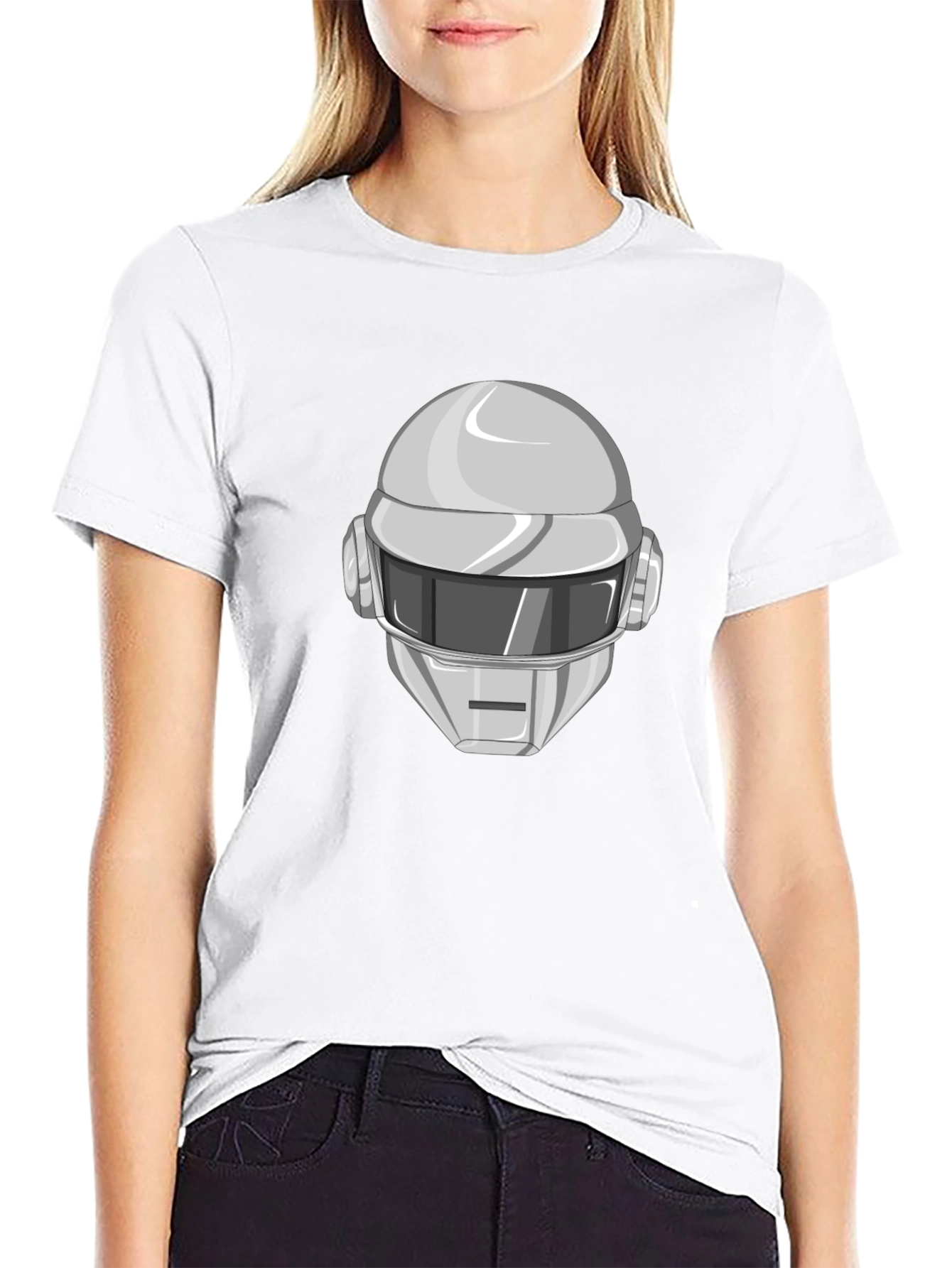 Daft Punk Graphic Tee - Iconic Robot Helmet T-Shirt