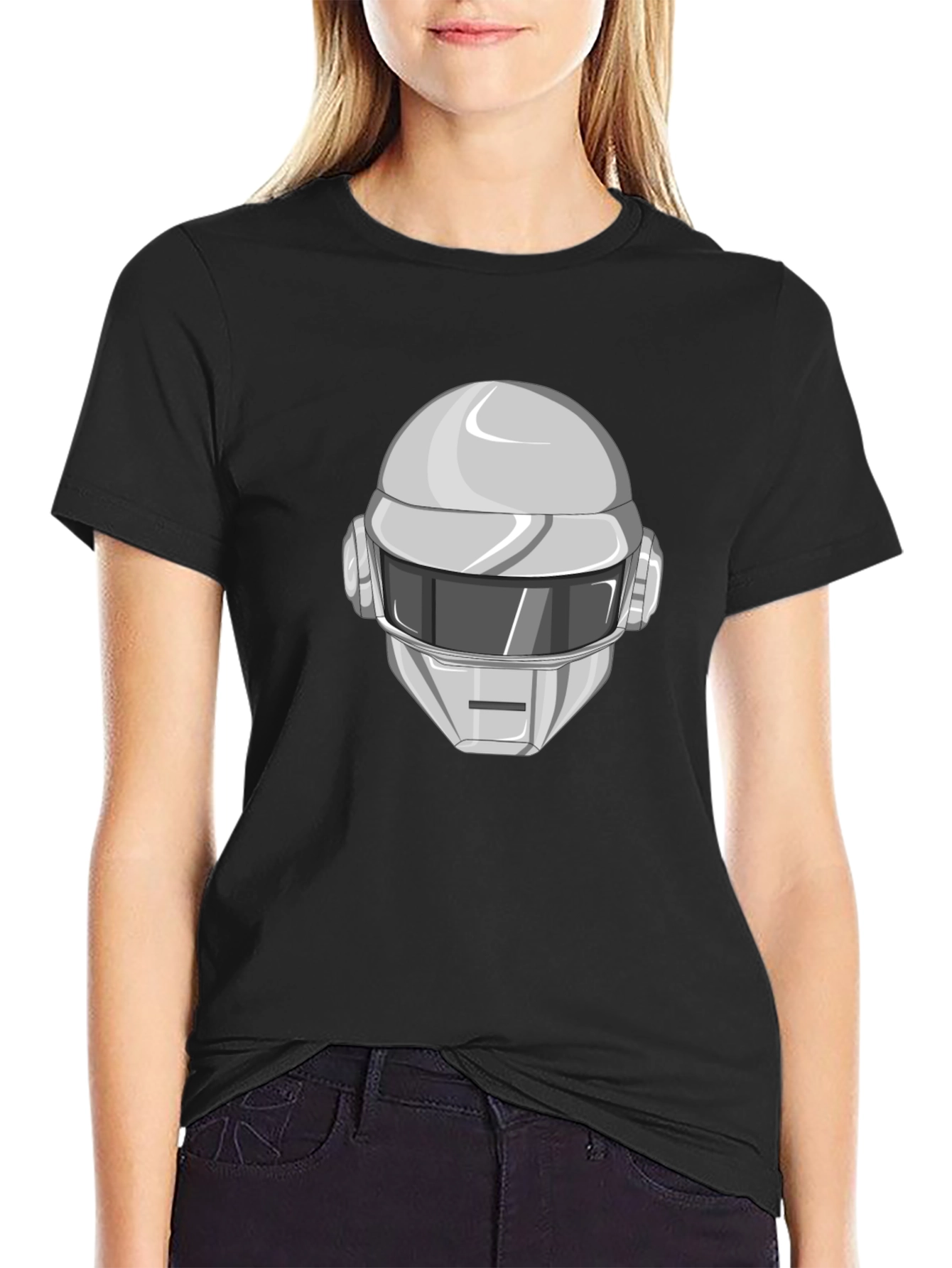 Daft Punk Graphic Tee - Iconic Robot Helmet T-Shirt