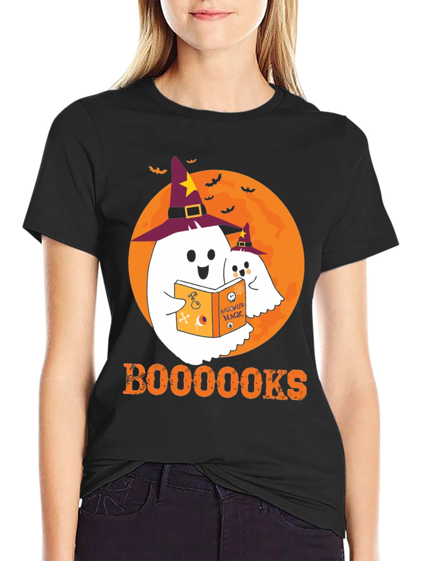 Halloween Ghost Reading T-Shirt