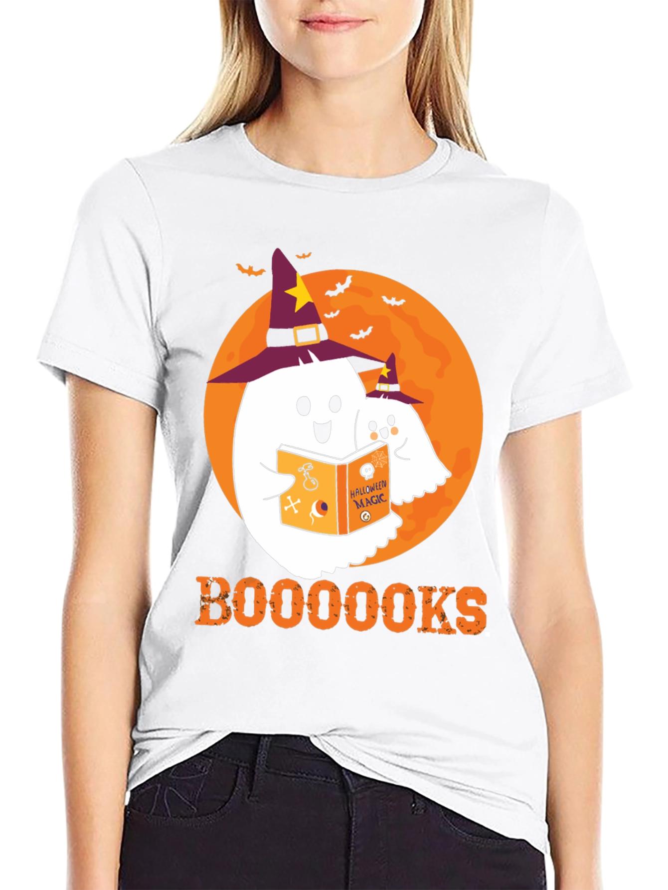 Halloween Ghost Reading T-Shirt