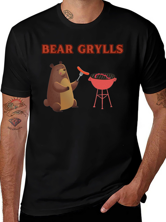 Bear Grylls BBQ T-Shirt - Novelty Grill Tee