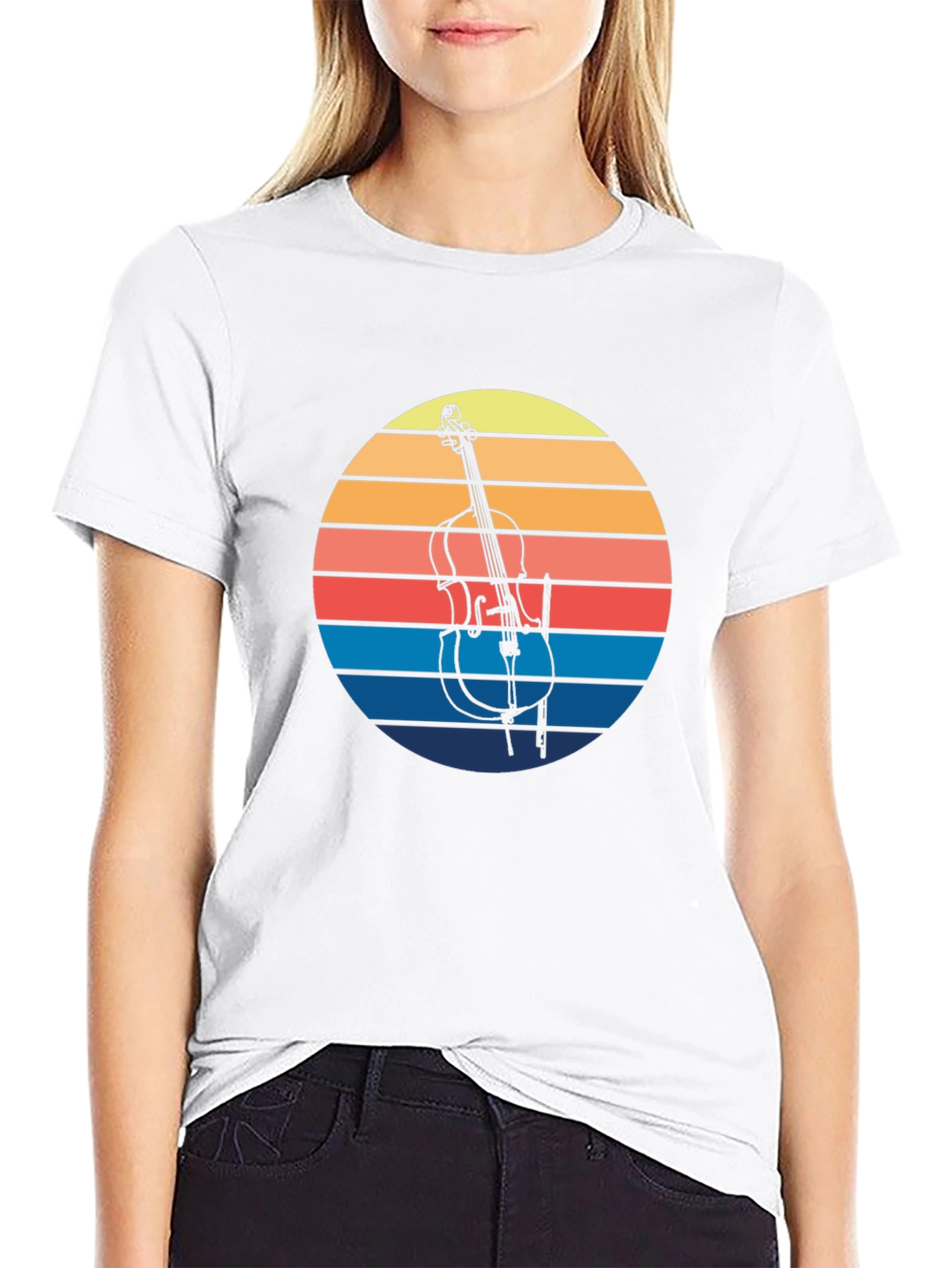 Retro Cello Sunset Graphic Tee