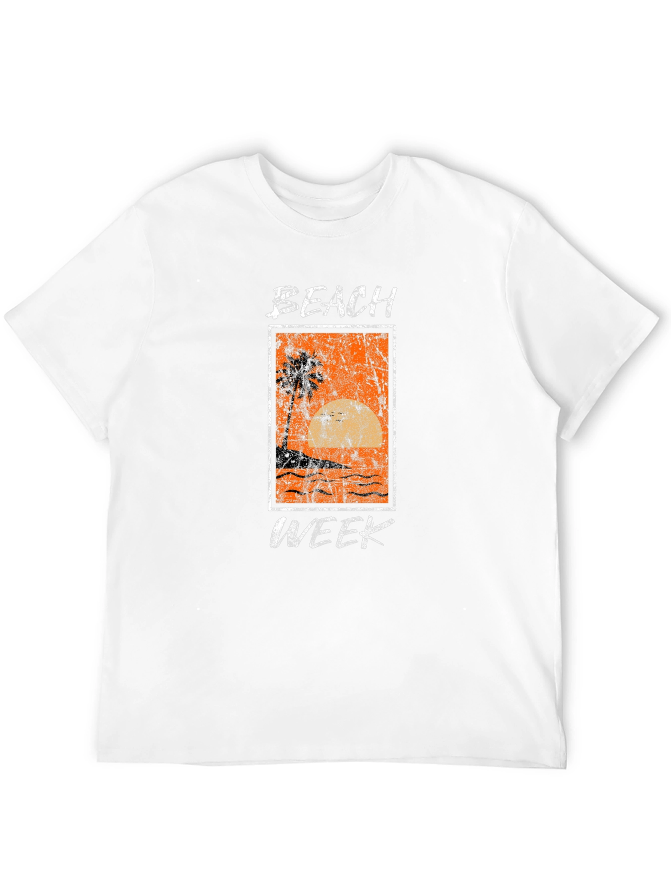 Beach Week Graphic Tee - Black Cotton T-Shirt