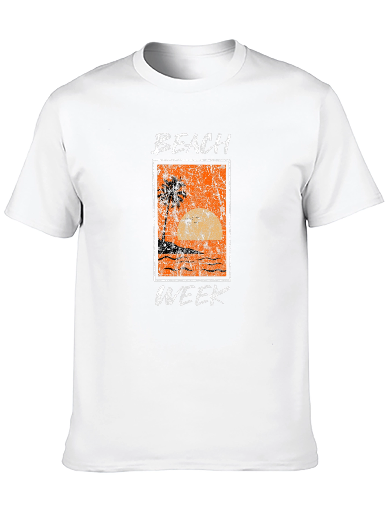 Beach Week Graphic Tee - Black Cotton T-Shirt