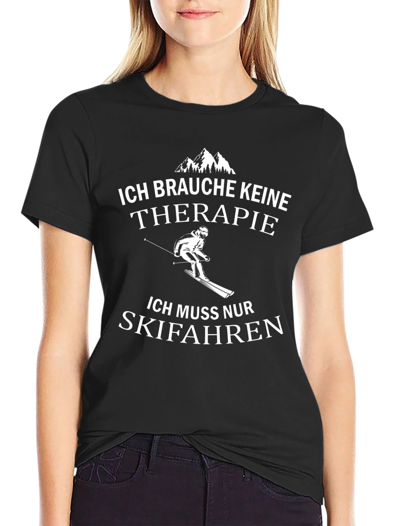 Skiing Therapy T-Shirt - German Slogan Tee