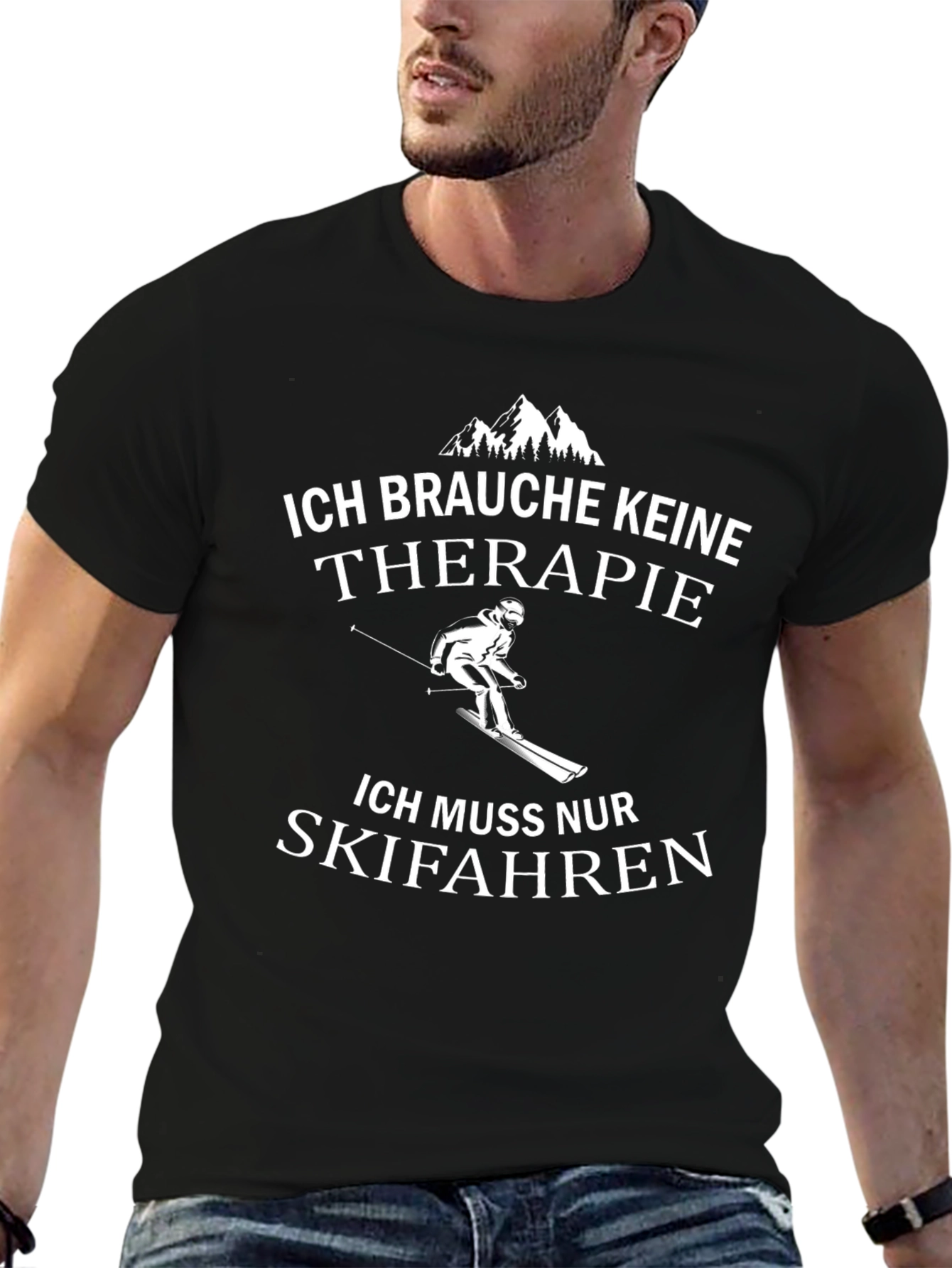 Skiing Therapy T-Shirt - German Slogan Tee