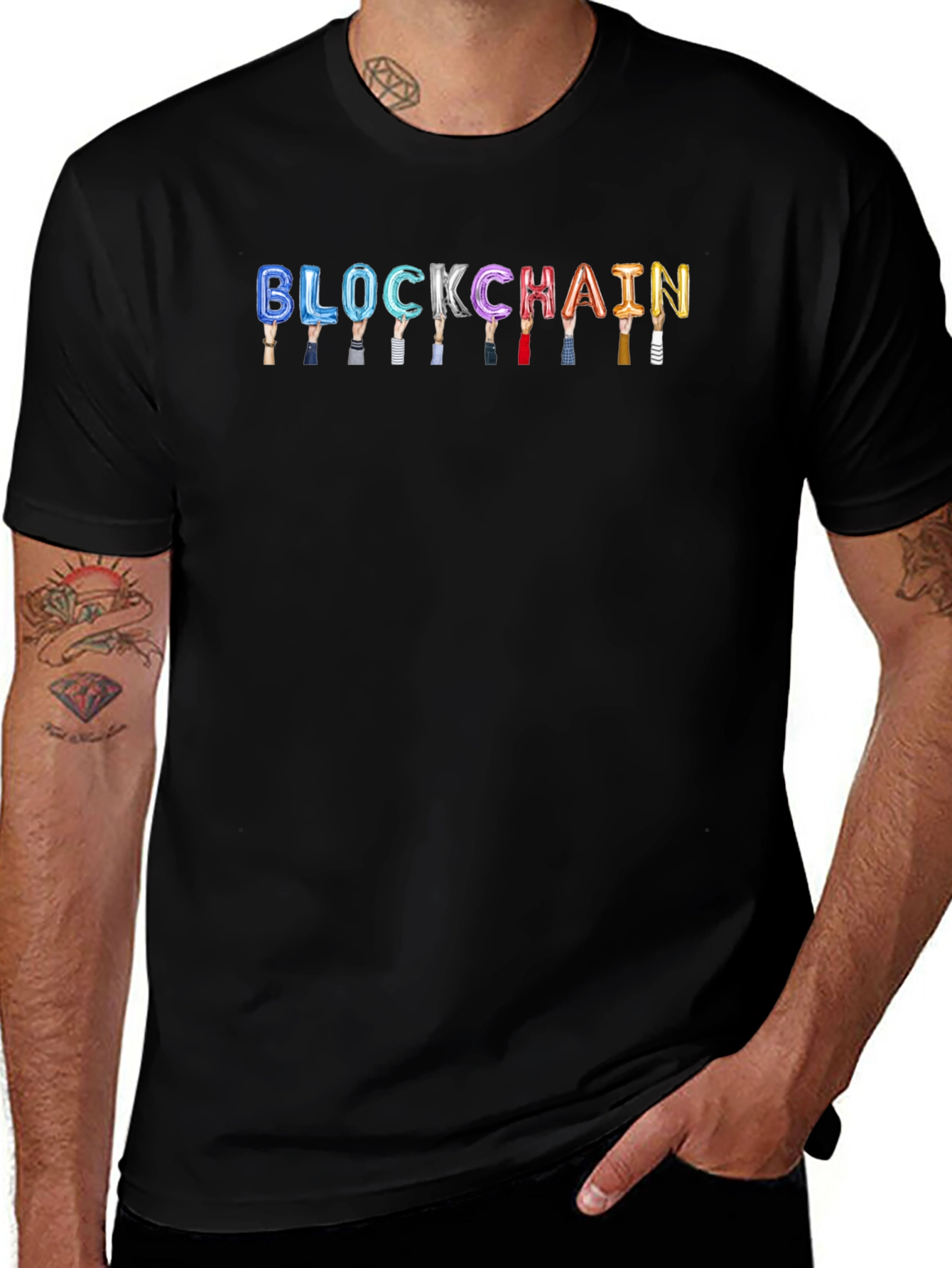 Blockchain Crypto Graphic Tee - Black