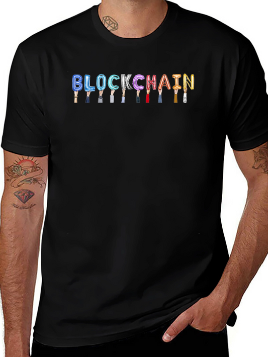Blockchain Crypto Graphic Tee - Black