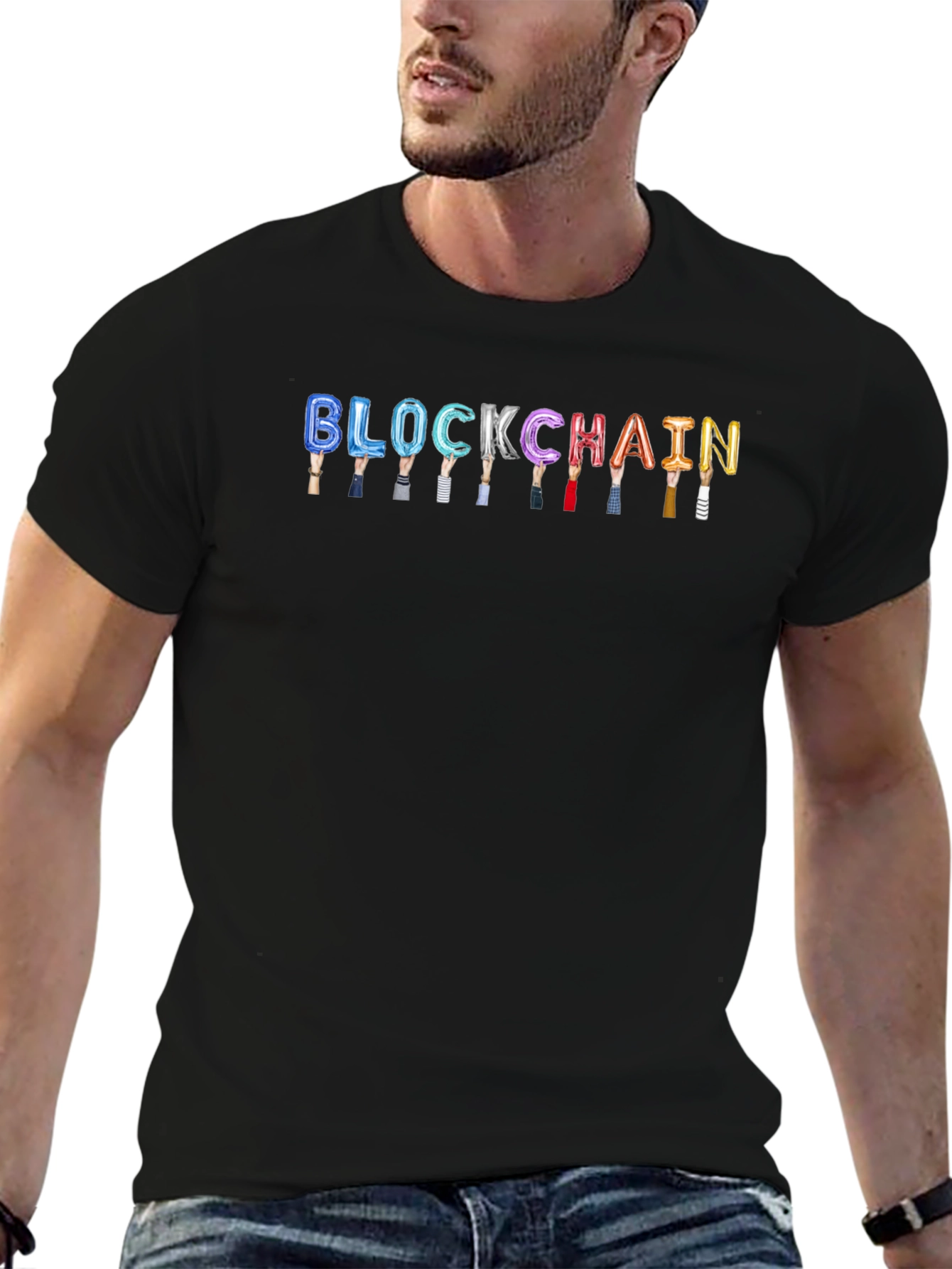 Blockchain Crypto Graphic Tee - Black