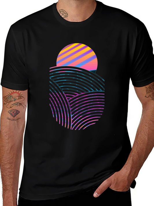 Retro Sunset Tee - Modern Graphic Print