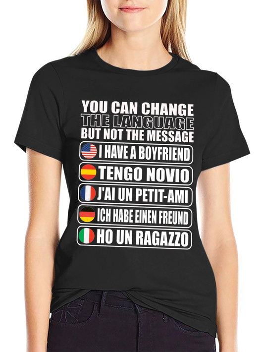 Boyfriend Multi-Language T-Shirt - Novelty Graphic Tee