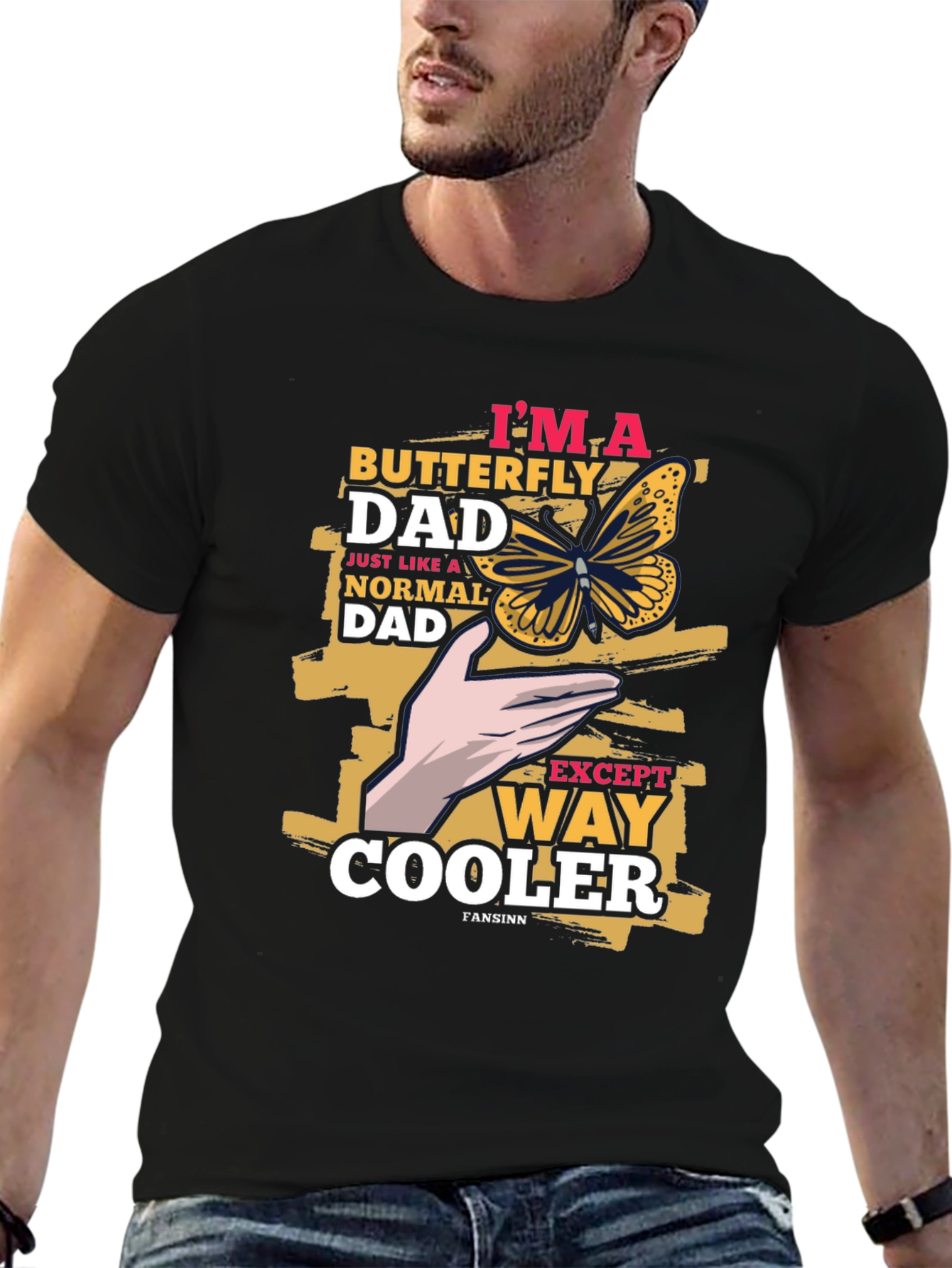 Butterfly Dad Graphic T-Shirt - Cool Fathers Day Tee