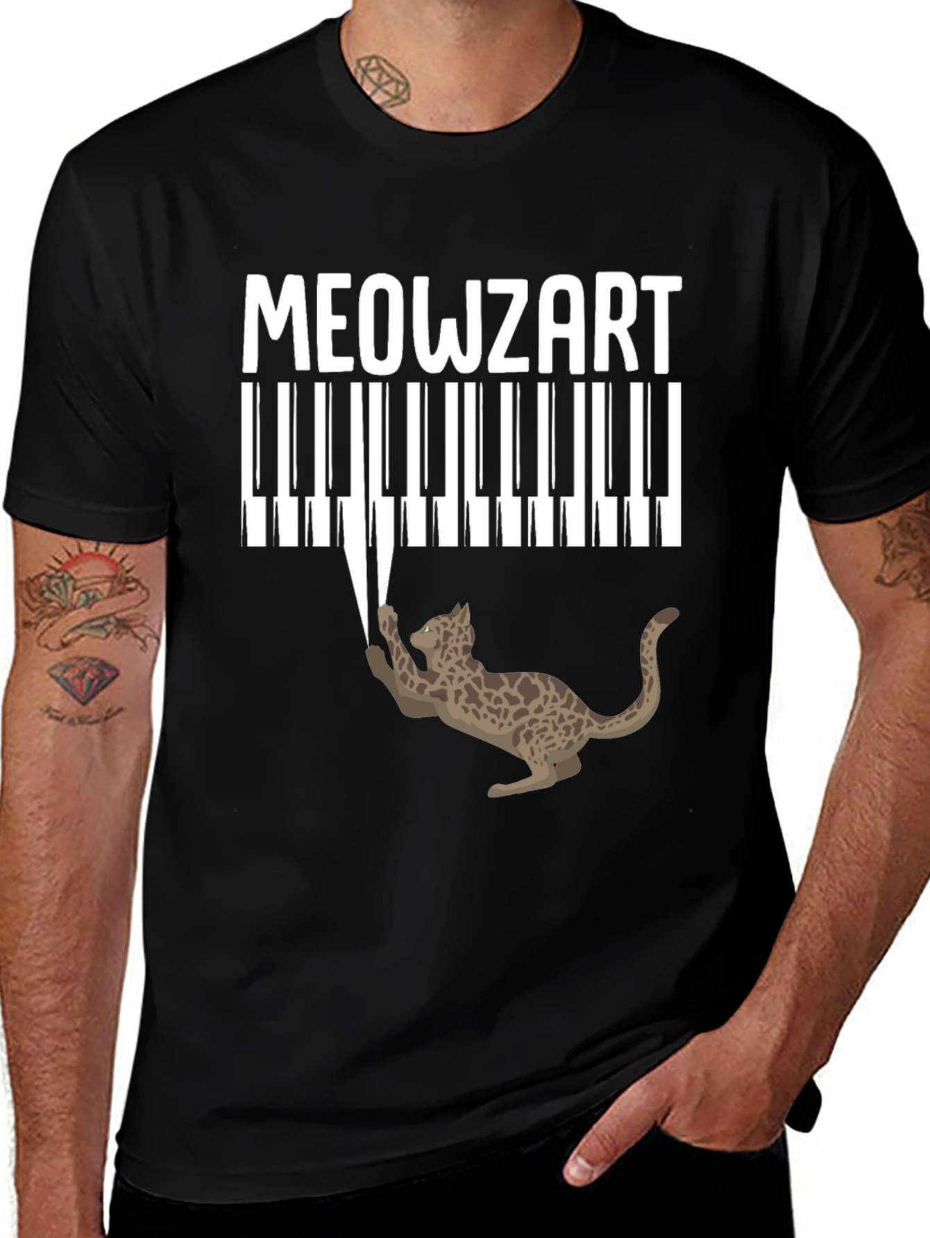 Meowzart Cat Piano T-Shirt