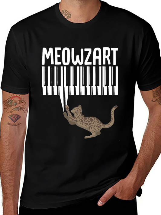 Meowzart Cat Piano T-Shirt