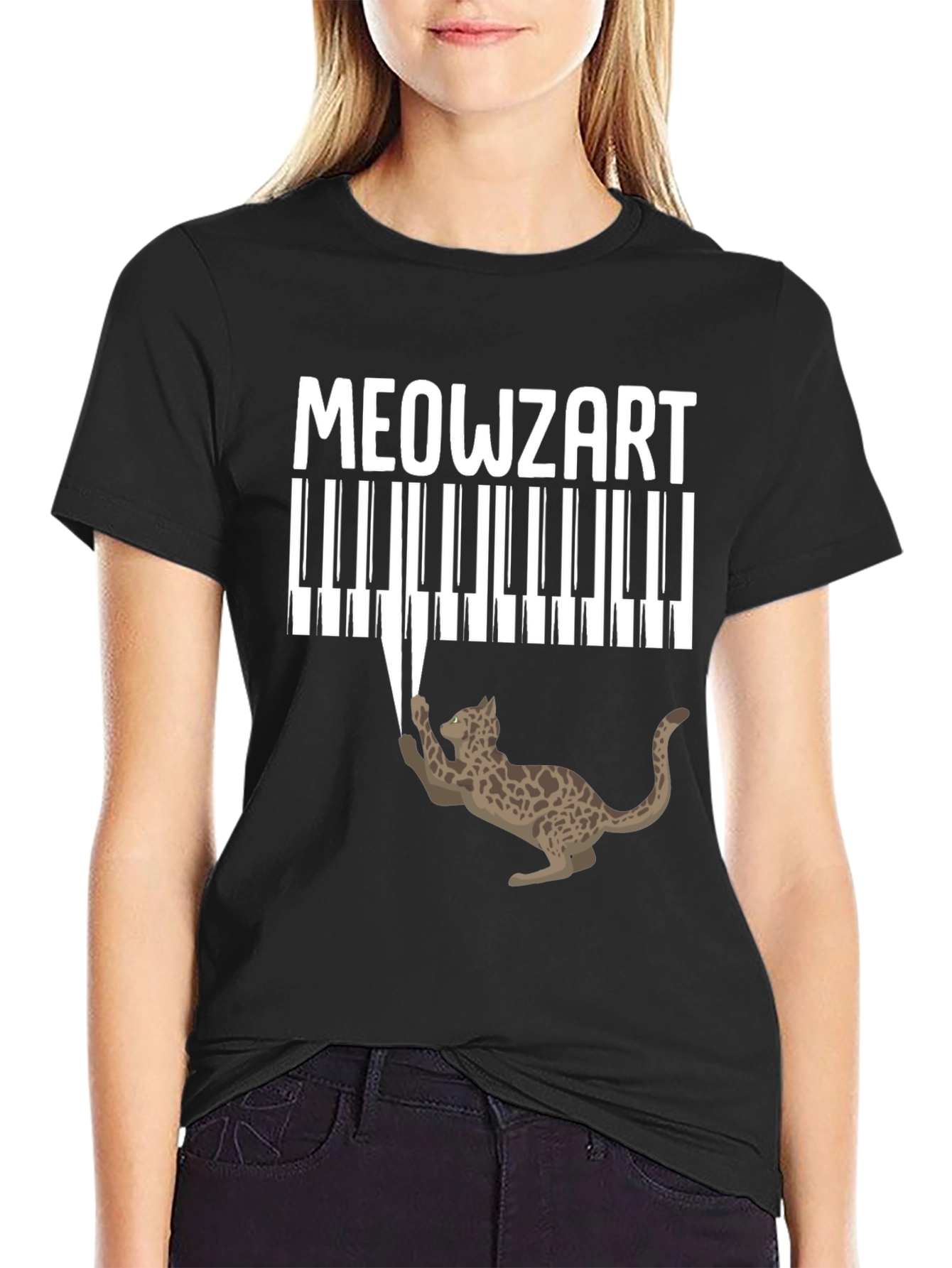 Meowzart Cat Piano T-Shirt