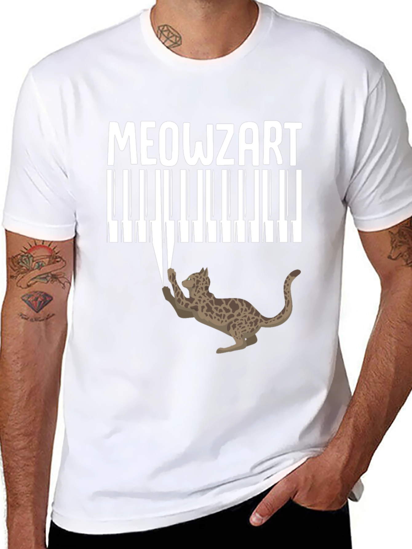 Meowzart Cat Piano T-Shirt