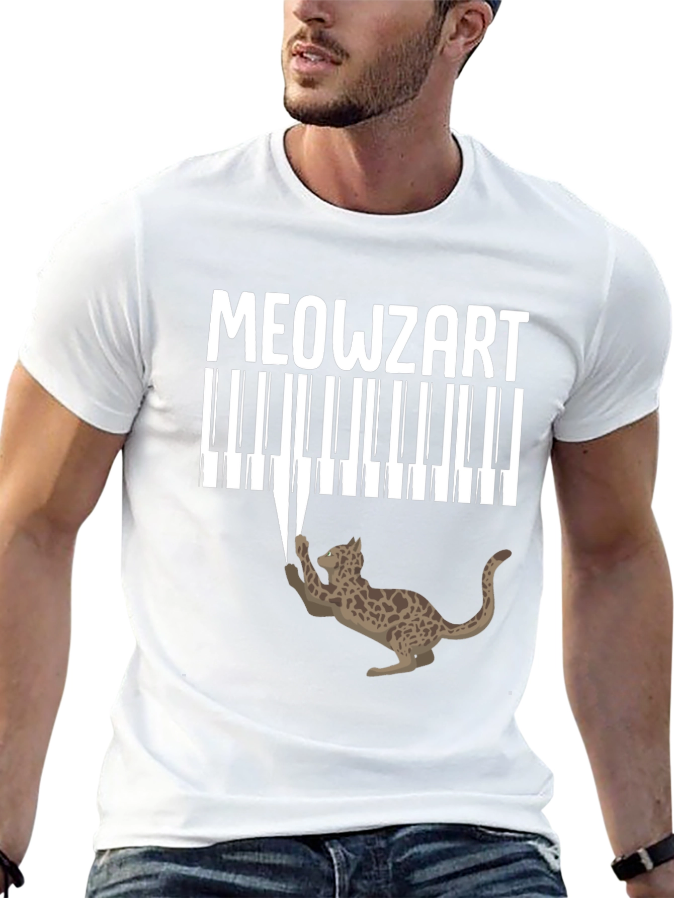 Meowzart Cat Piano T-Shirt
