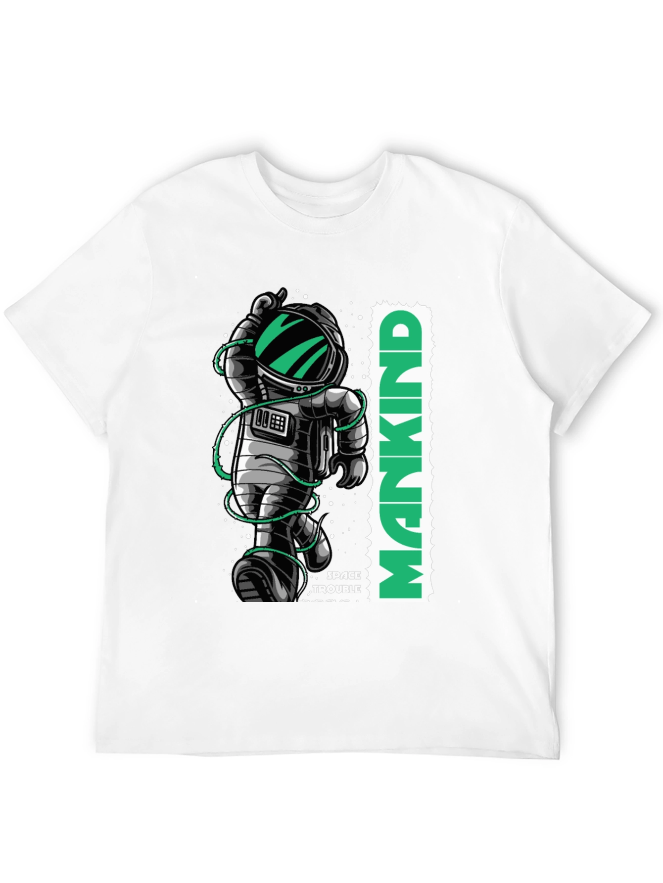 Astronaut Mankind Graphic Print Black T-Shirt