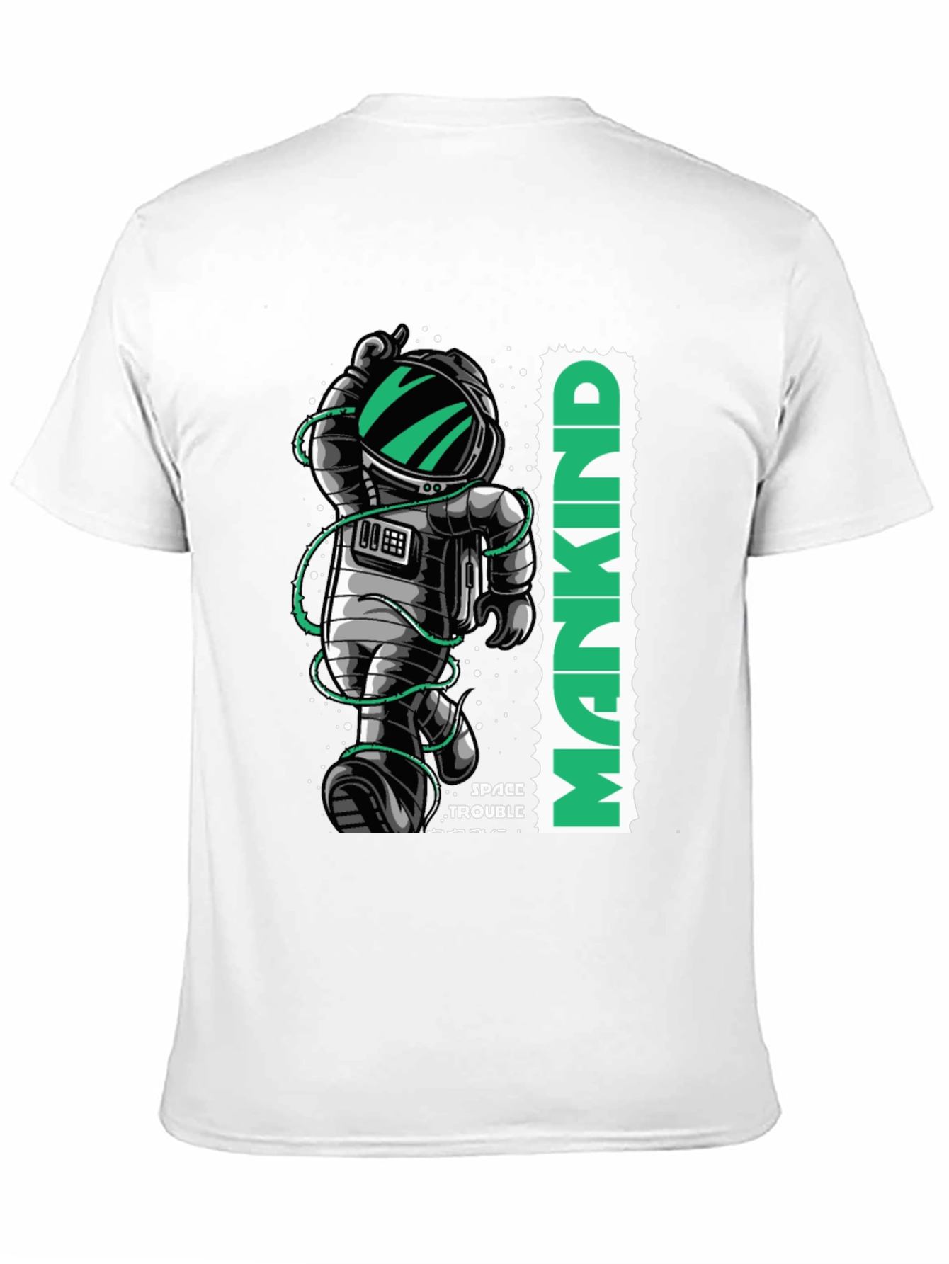 Astronaut Mankind Graphic Print Black T-Shirt