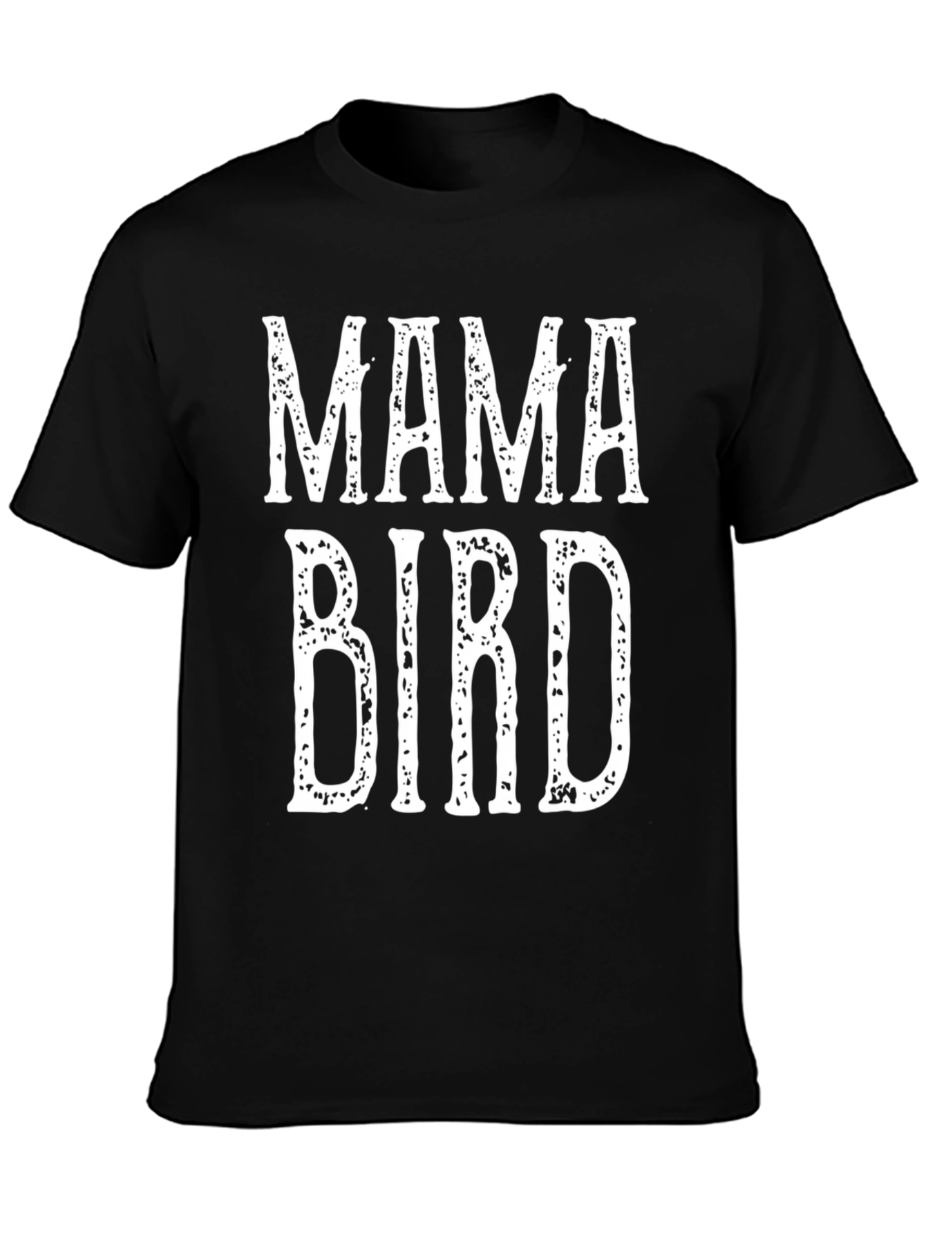 Mama Bird Graphic Tee - Black Cotton T-Shirt