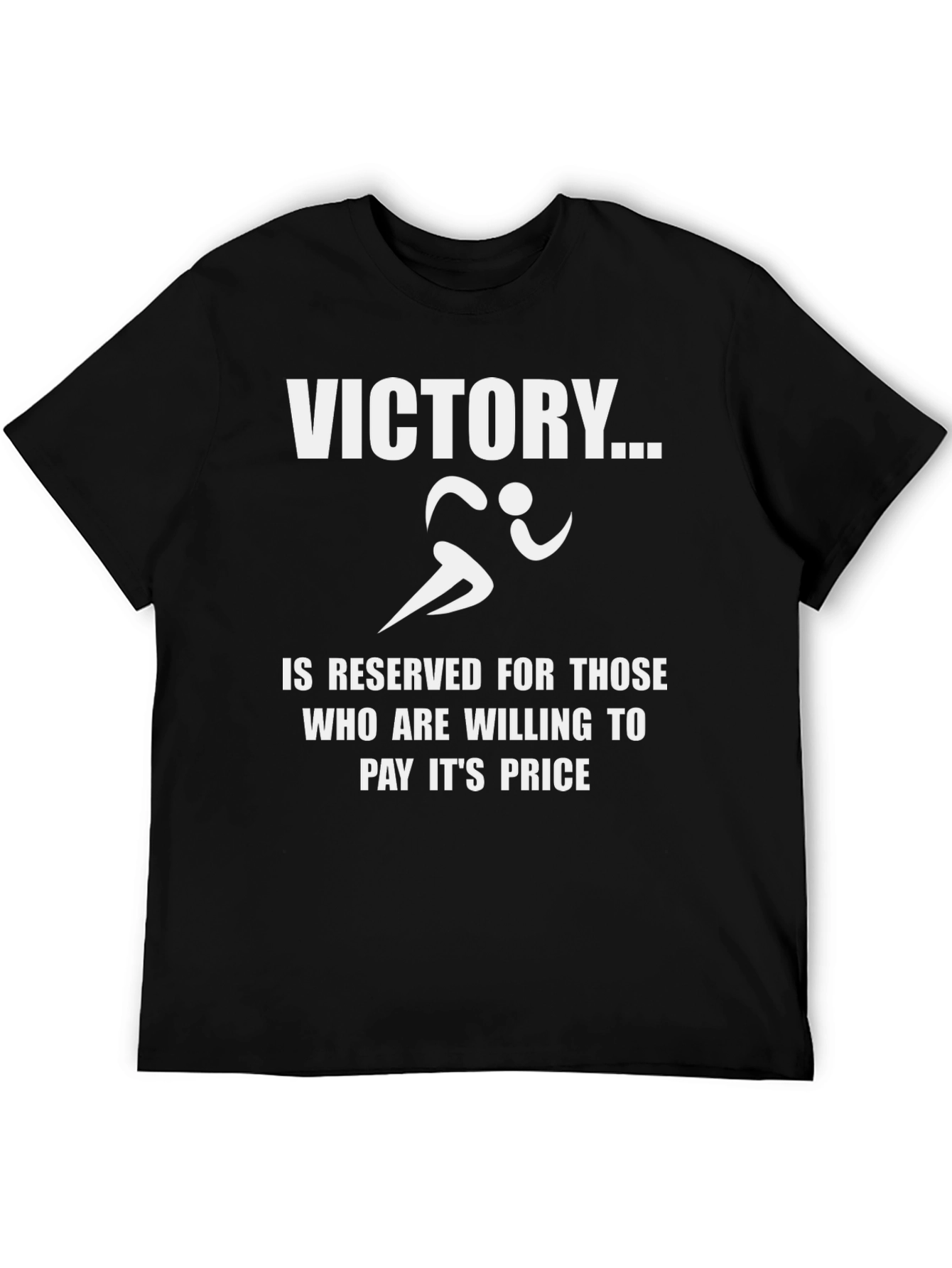 Victory Black T-Shirt Motivation and Athletic Design
