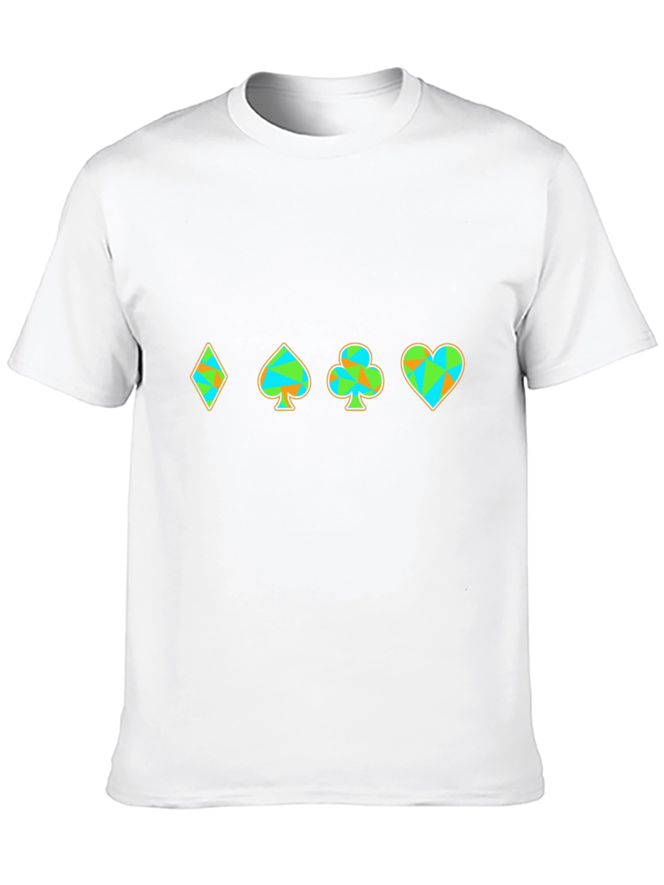 Suits Card Pattern Mens Black T-Shirt