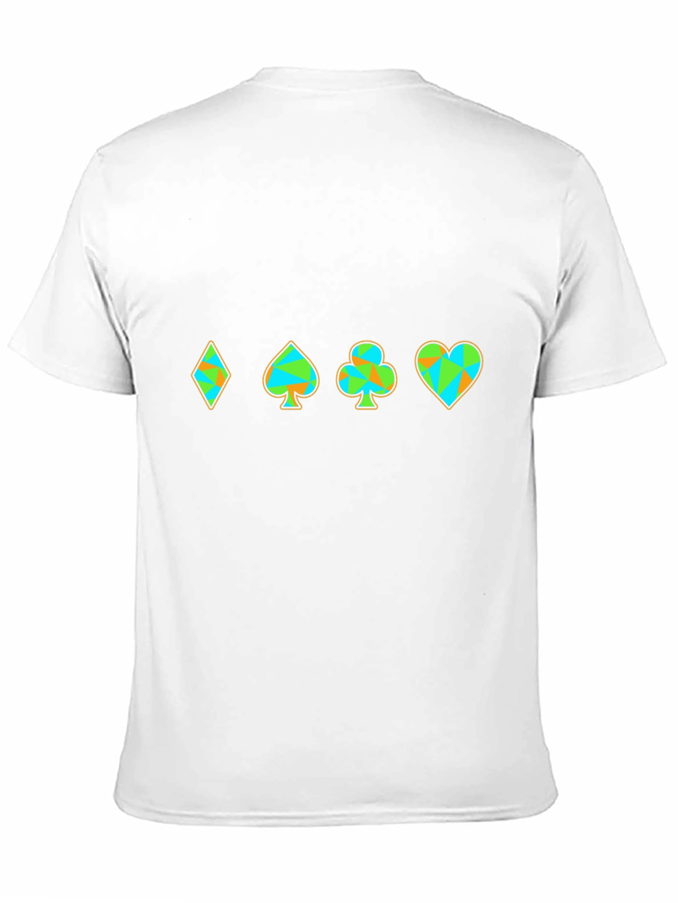 Suits Card Pattern Mens Black T-Shirt
