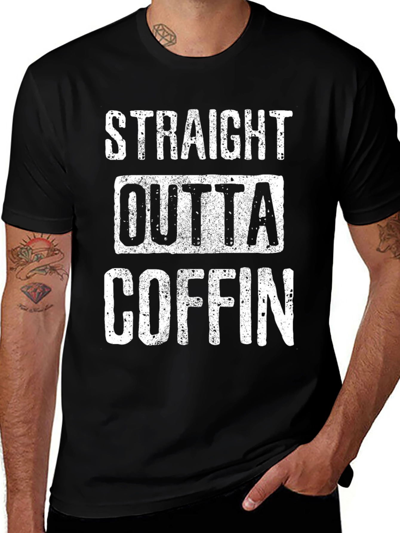 Straight Outta Coffin Graphic T-Shirt - Humor Tee