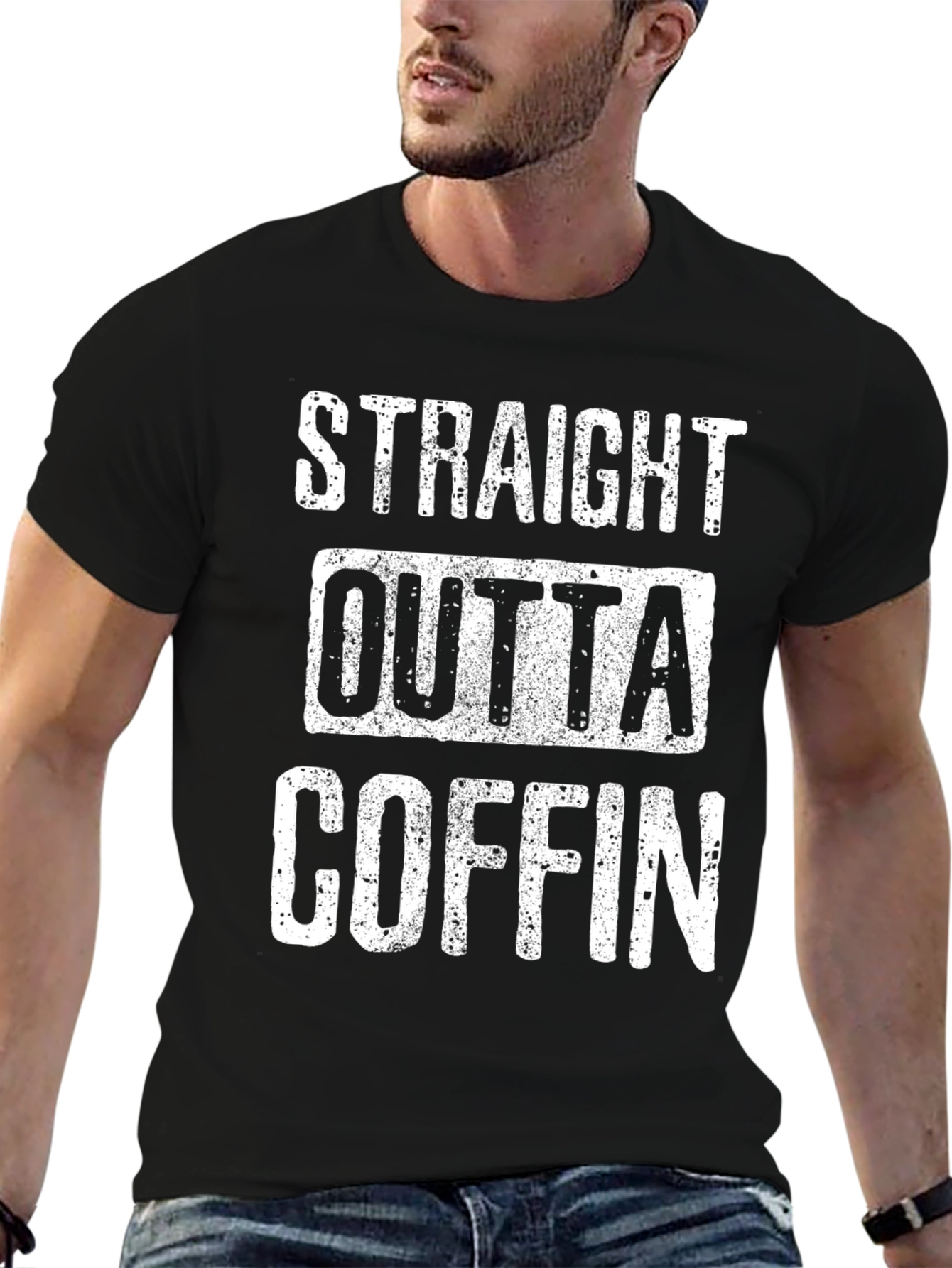 Straight Outta Coffin Graphic T-Shirt - Humor Tee
