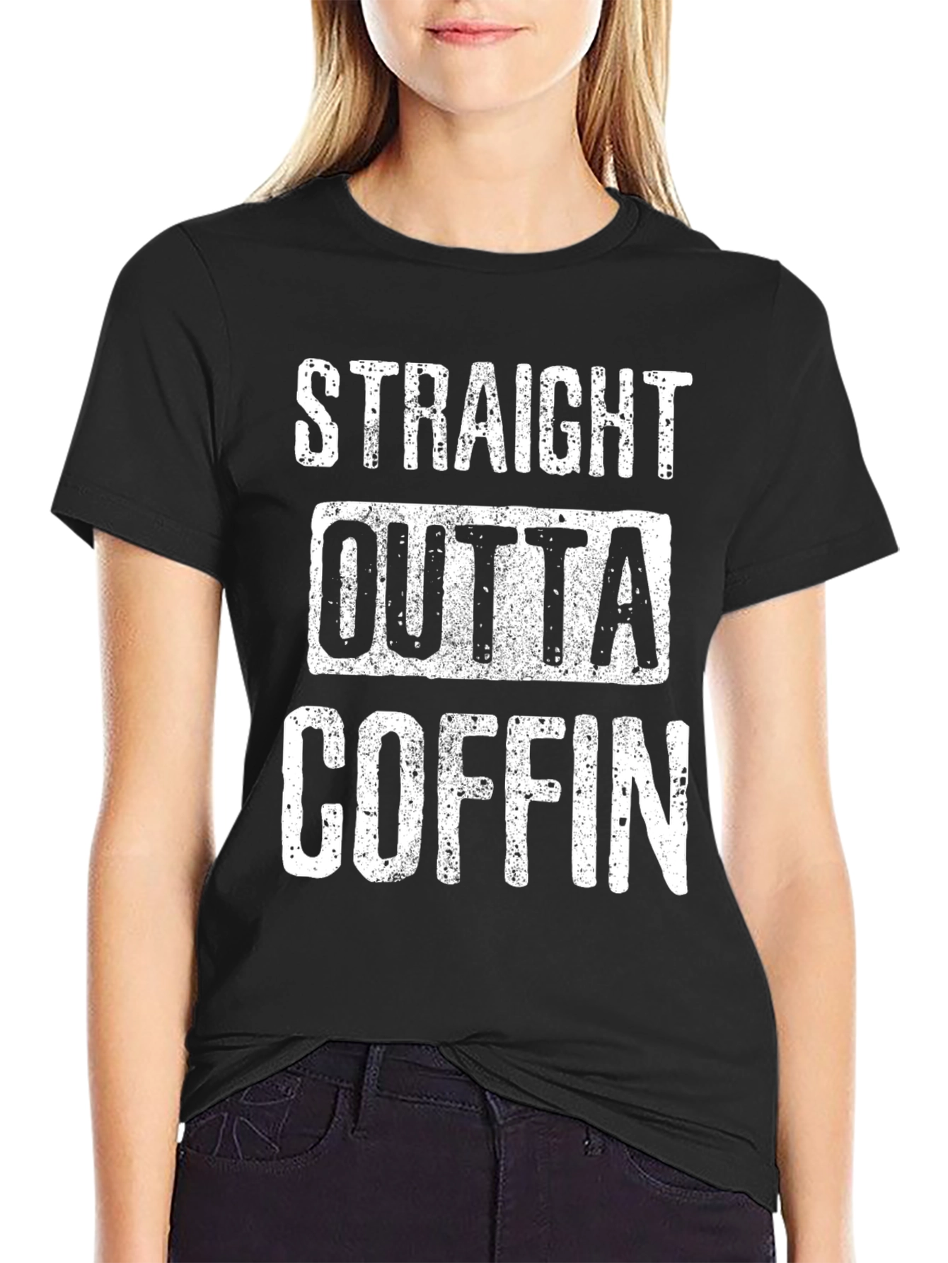 Straight Outta Coffin Graphic T-Shirt - Humor Tee