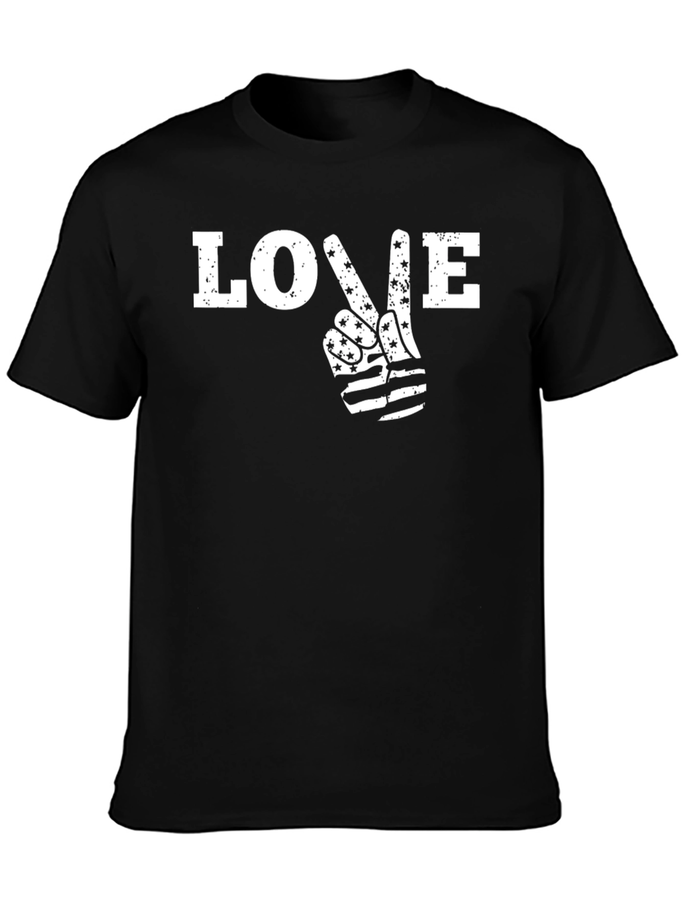 Love Peace Sign American Flag T-Shirt