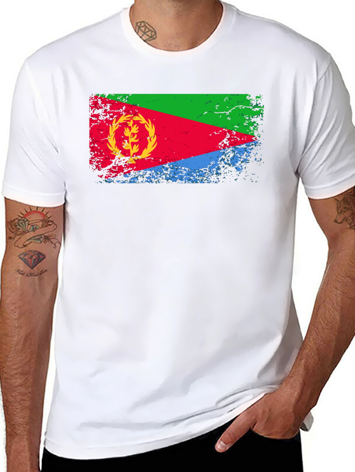 Eritrea Flag Graphic T-Shirt - Black Cotton Tee