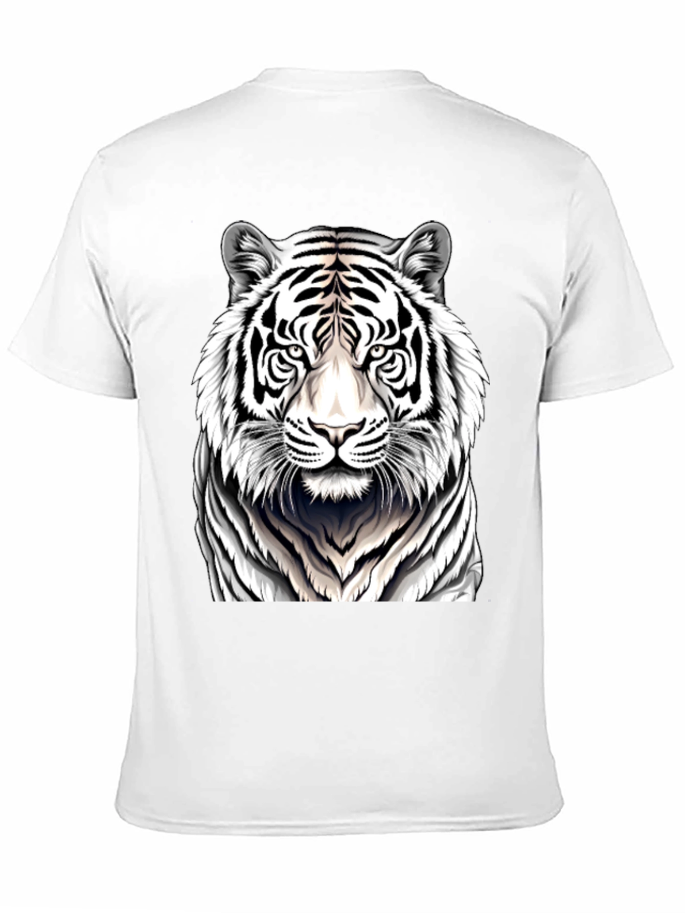 White Tiger Graphic Tee - Black Cotton Shirt