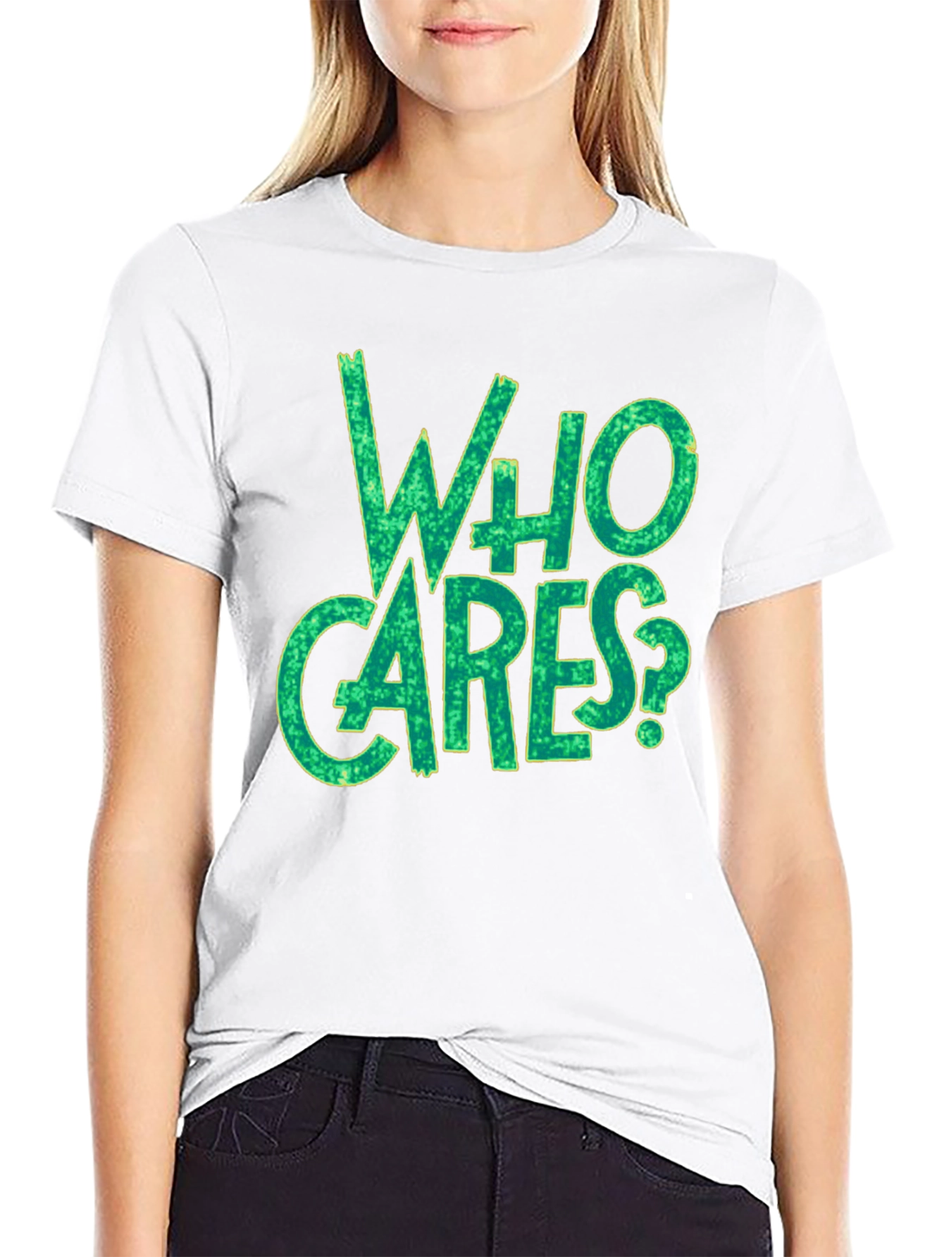 Who Cares? Graphic Print Black T-Shirt