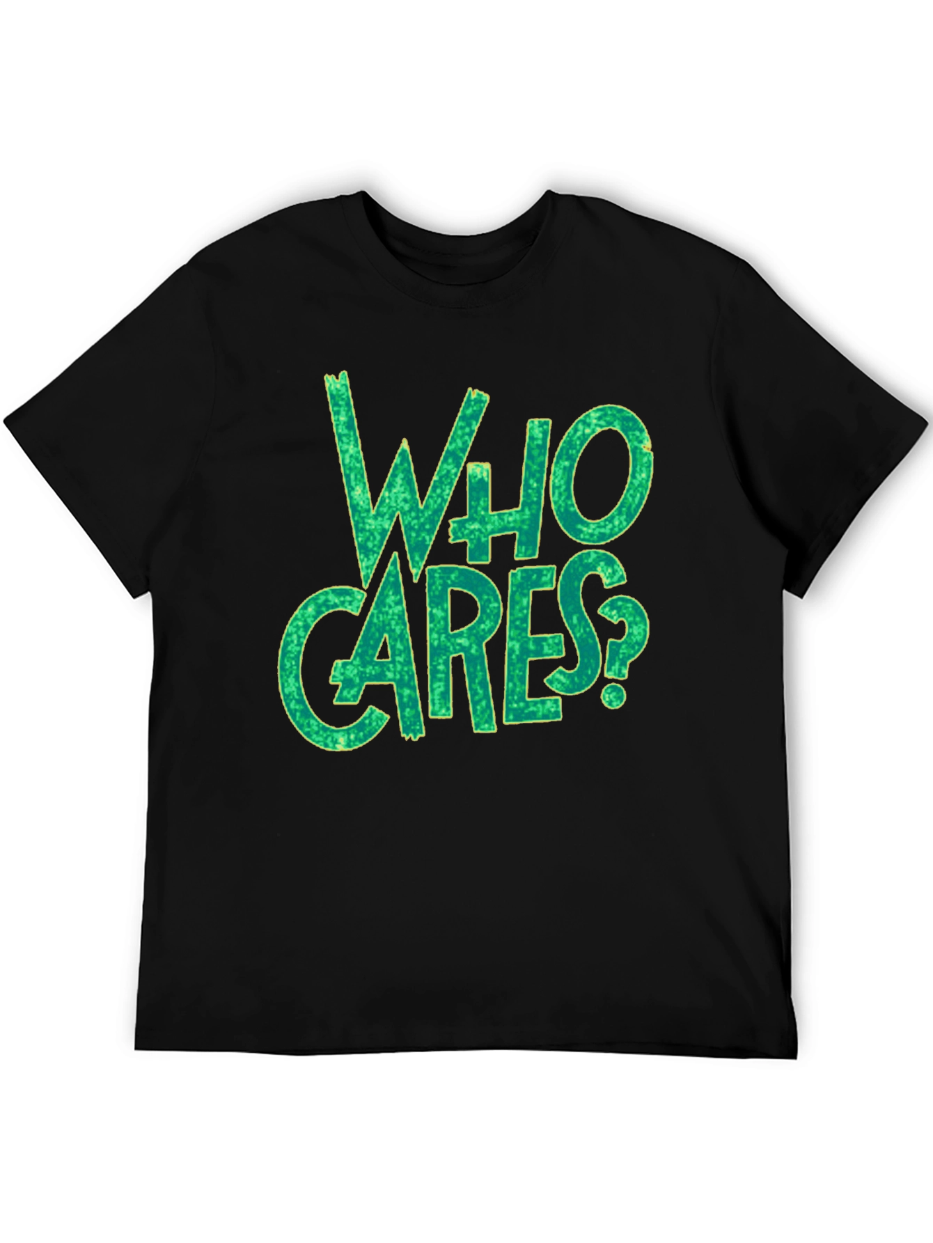 Who Cares? Graphic Print Black T-Shirt