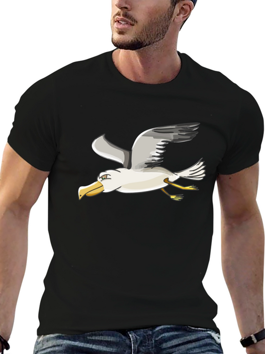 Seagull Graphic Tee - Black Casual Shirt