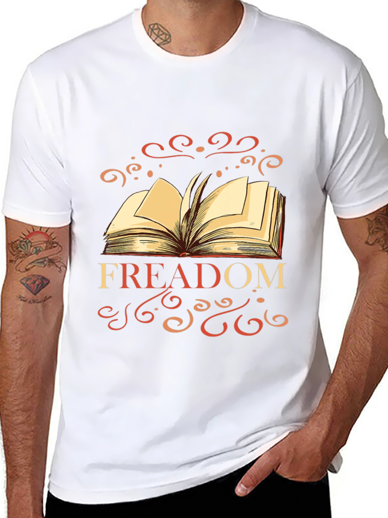 FREADOM Book Graphic Tee - Black Cotton Blend T-Shirt