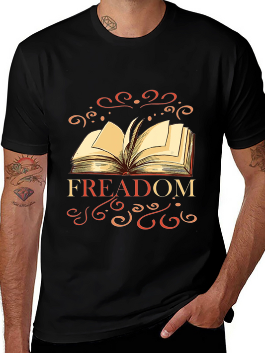FREADOM Book Graphic Tee - Black Cotton Blend T-Shirt