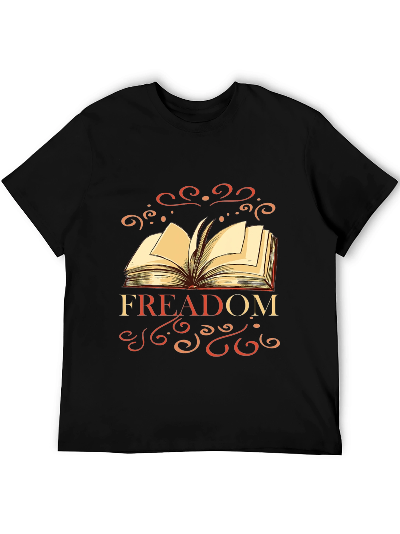 FREADOM Book Graphic Tee - Black Cotton Blend T-Shirt