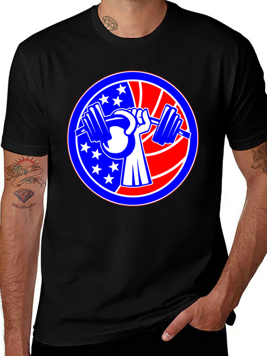 Patriotic Weightlifting Graphic T-Shirt
