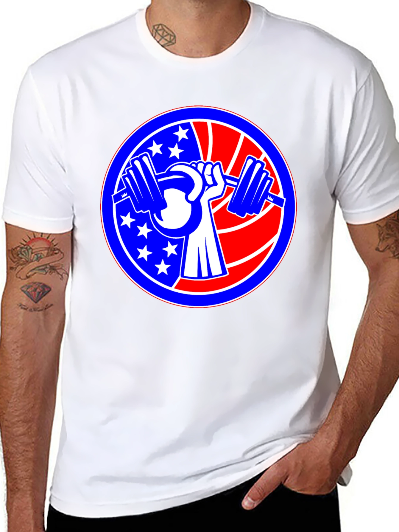 Patriotic Weightlifting Graphic T-Shirt