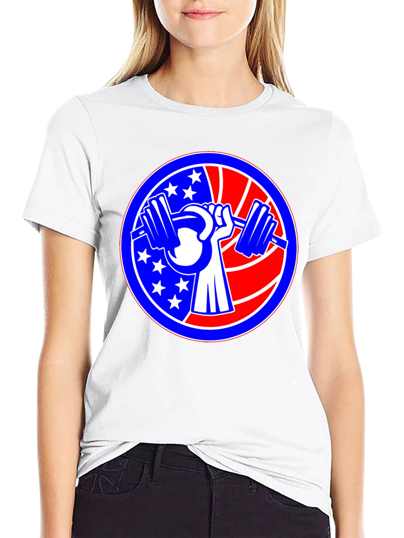 Patriotic Weightlifting Graphic T-Shirt