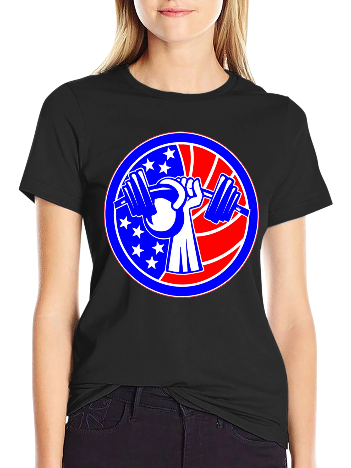 Patriotic Weightlifting Graphic T-Shirt