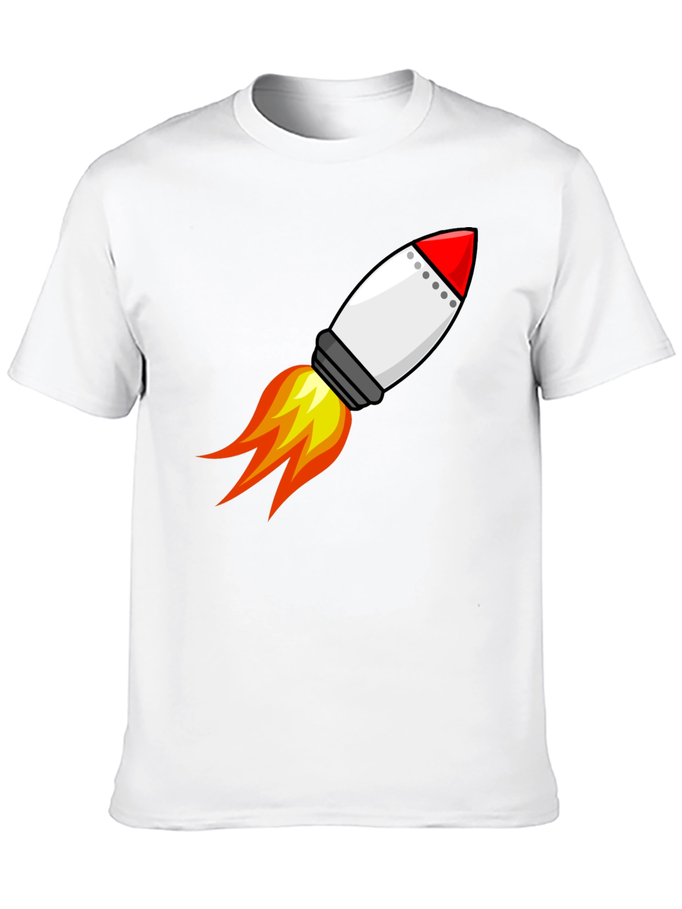 Rocket Launch Graphic Tee - Black Cotton T-Shirt